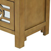Gold natural wood wooden storage cabinet with decorative mirror by La Spezia additional picture 4