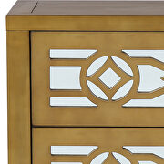 Gold natural wood wooden storage cabinet with decorative mirror by La Spezia additional picture 9