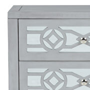 Silver natural wood wooden storage cabinet with decorative mirror by La Spezia additional picture 8