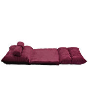 Burgundy fabric adjustable folding futon lounge sofa by La Spezia additional picture 11