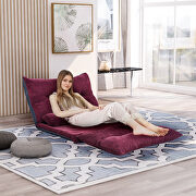 Burgundy fabric adjustable folding futon lounge sofa by La Spezia additional picture 15