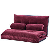 Burgundy fabric adjustable folding futon lounge sofa by La Spezia additional picture 5