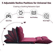 Burgundy fabric adjustable folding futon lounge sofa by La Spezia additional picture 6