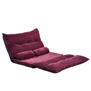 Burgundy fabric adjustable folding futon lounge sofa by La Spezia additional picture 8