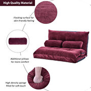 Burgundy fabric adjustable folding futon lounge sofa by La Spezia additional picture 9