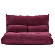 Burgundy fabric adjustable folding futon lounge sofa by La Spezia additional picture 10