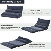 Antique navy fabric adjustable folding futon lounge sofa by La Spezia additional picture 9