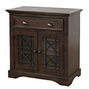 Espresso wood retro storage cabinet chest with doors and big wood drawer by La Spezia additional picture 11