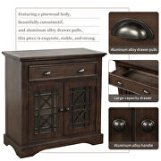 Espresso wood retro storage cabinet chest with doors and big wood drawer by La Spezia additional picture 4
