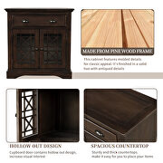 Espresso wood retro storage cabinet chest with doors and big wood drawer by La Spezia additional picture 9