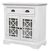 Antique white wood retro storage cabinet chest with doors and big wood drawer by La Spezia additional picture 11