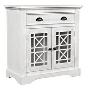 Antique white wood retro storage cabinet chest with doors and big wood drawer by La Spezia additional picture 12