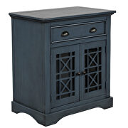 Antique navy wood retro storage cabinet chest with doors and big wood drawer by La Spezia additional picture 12
