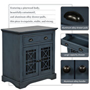 Antique navy wood retro storage cabinet chest with doors and big wood drawer by La Spezia additional picture 3