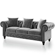 Dark gray velvet upholstery chesterfield sofa deep button tufted by La Spezia additional picture 13