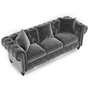 Dark gray velvet upholstery chesterfield sofa deep button tufted by La Spezia additional picture 17