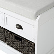 White wood storage bench with 3 drawers and 3 baskets by La Spezia additional picture 12