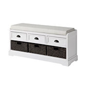 White wood storage bench with 3 drawers and 3 baskets by La Spezia additional picture 5