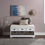 White wood storage bench with 3 drawers and 3 baskets by La Spezia additional picture 9