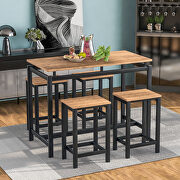 Brown 5-piece kitchen counter height table set by La Spezia additional picture 8