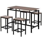 Dark brown 5-piece kitchen counter height table set by La Spezia additional picture 7