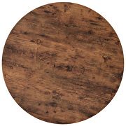 Rustic brown wood textured surface round coffee table with caster wheels by La Spezia additional picture 14