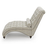 Beige linen button tufted chaise lounge chair by La Spezia additional picture 2