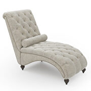 Beige linen button tufted chaise lounge chair by La Spezia additional picture 12