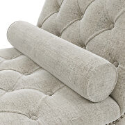 Beige linen button tufted chaise lounge chair by La Spezia additional picture 3