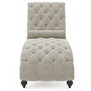 Beige linen button tufted chaise lounge chair by La Spezia additional picture 8