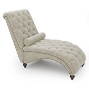 Beige linen button tufted chaise lounge chair by La Spezia additional picture 10