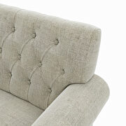 Beige linen chesterfield settee button tufted scrolled arm loveseat by La Spezia additional picture 12