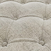 Beige linen textured fabric chesterfield settee button tufted scrolled arm loveseat additional photo 3 of 18