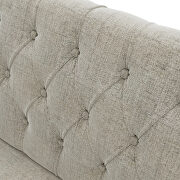 Beige linen chesterfield settee button tufted scrolled arm loveseat by La Spezia additional picture 7