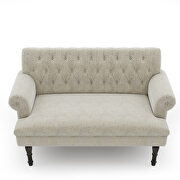 Beige linen chesterfield settee button tufted scrolled arm loveseat by La Spezia additional picture 8