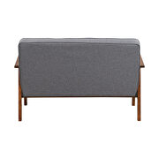 Modern solid loveseat sofa gray linen blend fabric 2-seat couch by La Spezia additional picture 3