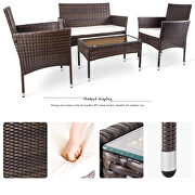 Brown garden rattan patio furniture 4 piece set by La Spezia additional picture 3