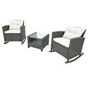 Ustyle 3 piece rocking patio furniture set, gray wicker rattan by La Spezia additional picture 9