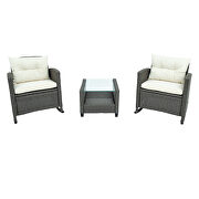 Ustyle 3 piece rocking patio furniture set, gray wicker rattan by La Spezia additional picture 10