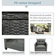 Ustyle 3 piece rocking patio furniture set, gray wicker rattan by La Spezia additional picture 14