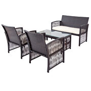 Brown rattan chair, sofa and table patio 4 piece set by La Spezia additional picture 16