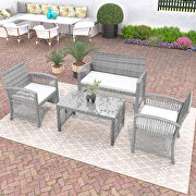 Gray rattan chair, sofa and table patio 4 piece set by La Spezia additional picture 20