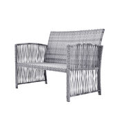 Gray rattan chair, sofa and table patio 4 piece set by La Spezia additional picture 4