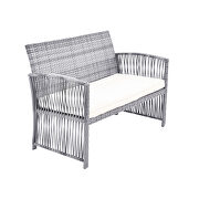 Gray rattan chair, sofa and table patio 4 piece set by La Spezia additional picture 8