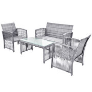 Gray rattan chair, sofa and table patio 4 piece set by La Spezia additional picture 9