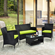4 pcs patio furniture outdoor garden conversation wicker sofa set by La Spezia additional picture 18