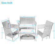 4 pcs patio furniture outdoor garden conversation wicker sofa set by La Spezia additional picture 5