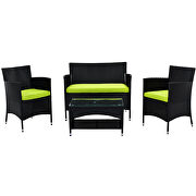 4 pcs patio furniture outdoor garden conversation wicker sofa set by La Spezia additional picture 8