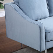 Blue velvet morden style couch furniture upholstered armchair by La Spezia additional picture 8