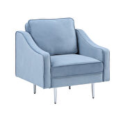 Blue velvet morden style couch furniture upholstered armchair by La Spezia additional picture 9